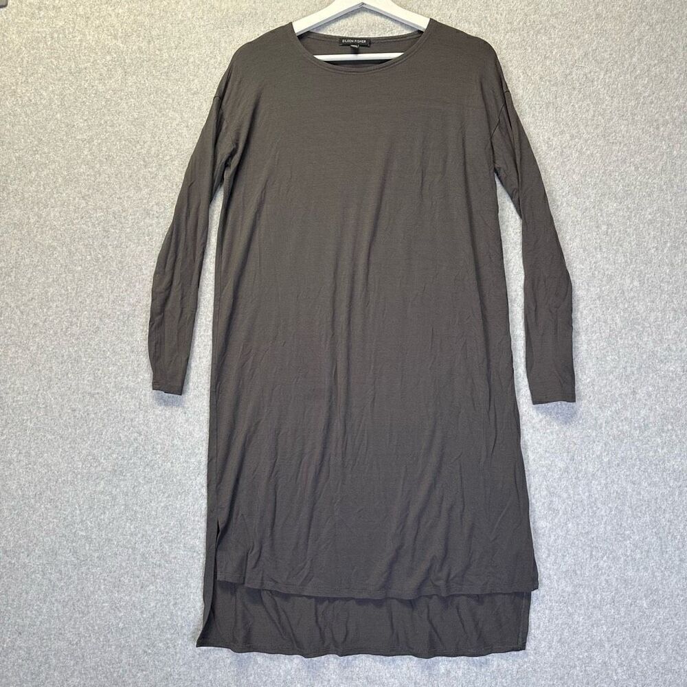 Eileen Fisher Women’s Size XXS Long Sleeve T Shirt Tencel Knit Dress Grey
